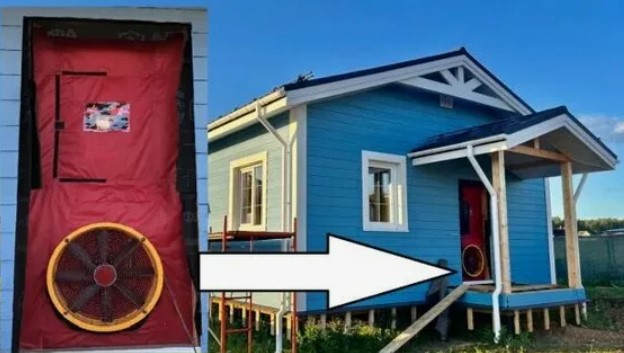 Проверка каркасного дома аэродверью Проверка каркасного дома аэродверью